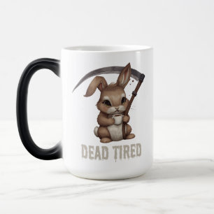 Dead Tired Cute Bunny Grim Reaper Coffee Magic Mug
