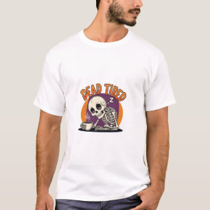 Dead Tired Skeleton Coffee T-shirt - Halloween Tee