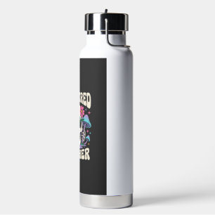 Dead Tired Teacher Skull Mushroom Halloween Graphi Water Bottle