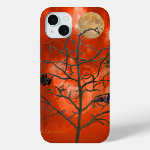 Dead Tree amongst an Orange Scary Sky iPhone 15 iPhone 15 Mini Case