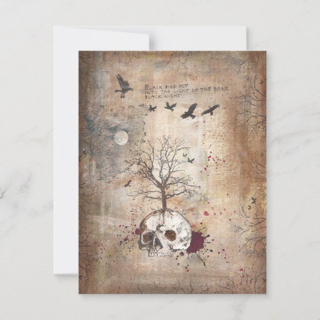 Dead tree dark art invitation card (Front)