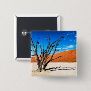 Dead tree in Deadvlei, Namibia 15 Cm Square Badge