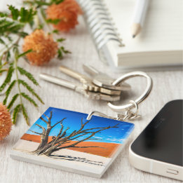 Dead tree in Deadvlei, Namibia Key Ring