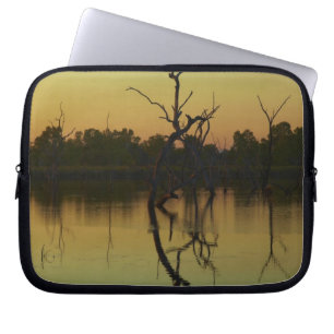 Dead trees reflected in Lily Creek Lagoon, dawn Laptop Sleeve
