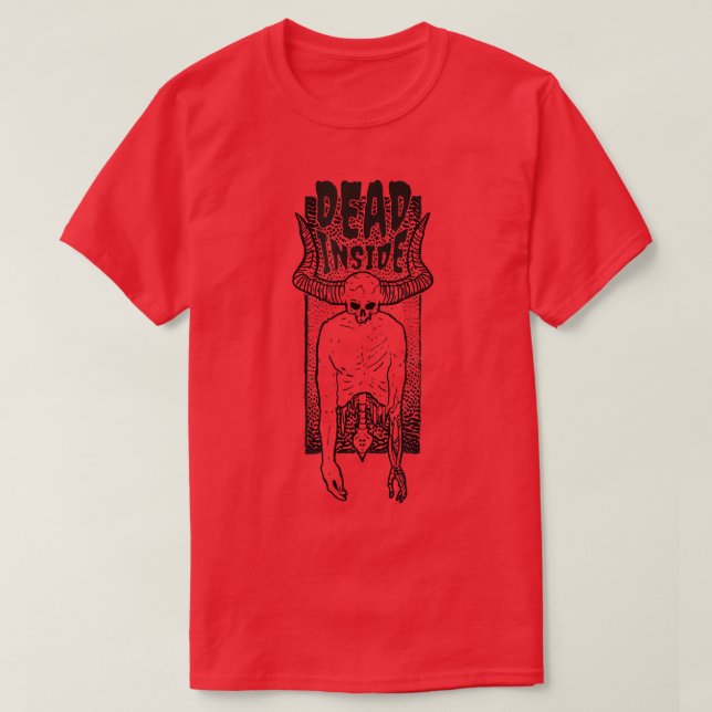 Deadinside half skeleton  T-Shirt (Design Front)