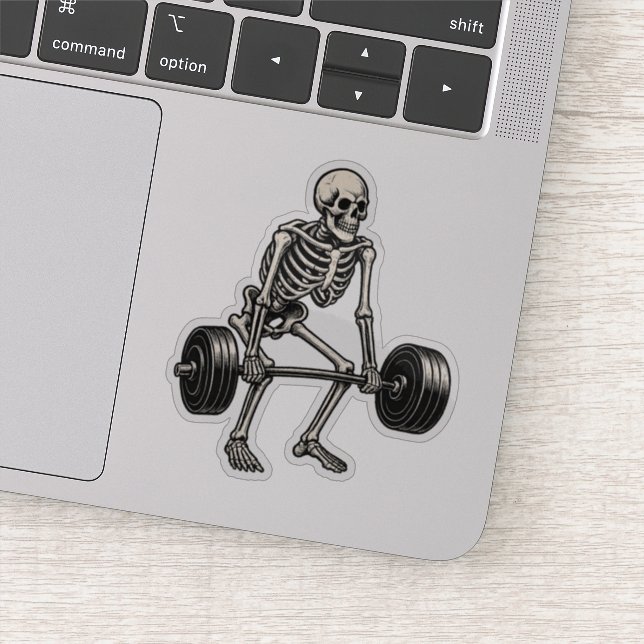 Deadlift Bodybuilding Skeleton - Lifting Gym Humor (Detail)