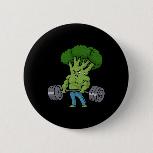 Deadlift Broccoli Gym Fitness Motivation Bodybuild 6 Cm Round Badge