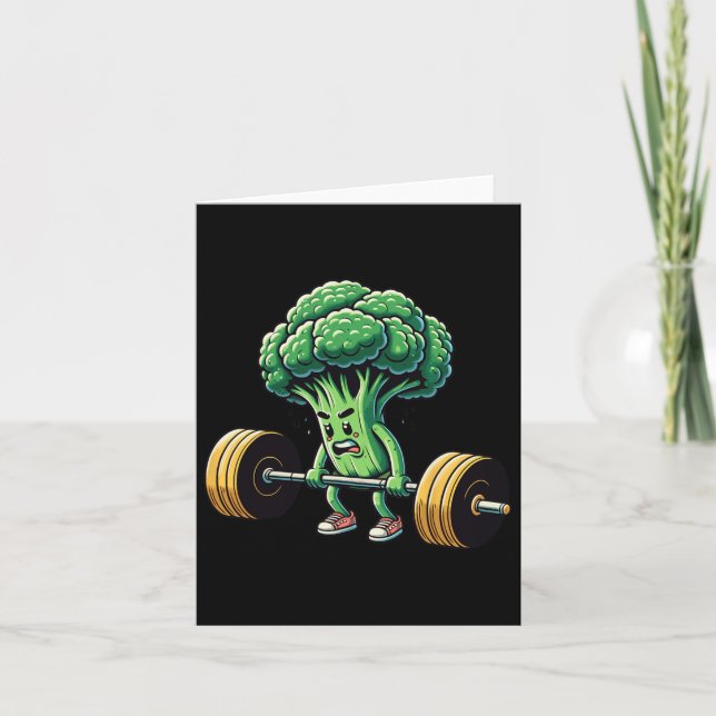 Deadlift Broccoli Gym Fitness Motivation Bodybuild Card (Front)