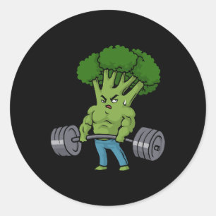 Deadlift Broccoli Gym Fitness Motivation Bodybuild Classic Round Sticker