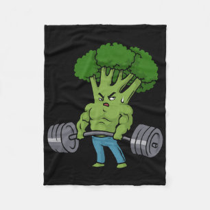 Deadlift Broccoli Gym Fitness Motivation Bodybuild Fleece Blanket