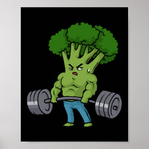 Deadlift Broccoli Gym Fitness Motivation Bodybuild Poster
