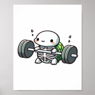 Deadlift Cute Turtle Classic T-Shirt Poster