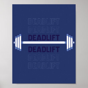 Deadlift Fitness Barbell Typography Graphic Poster