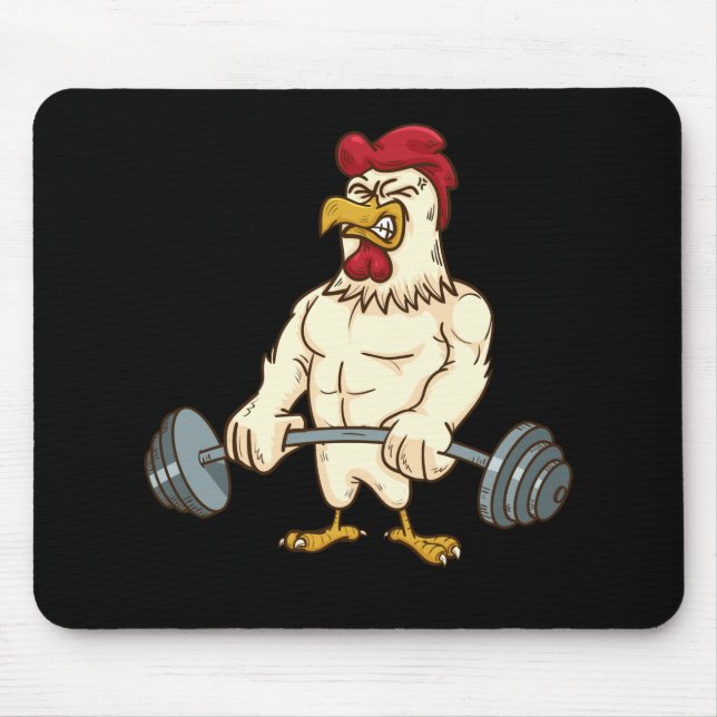 Deadlift Gym Chicken Fitness Bodybuilding Mouse Pad (Front)