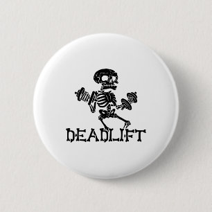 Deadlift Halloween Skeleton Workout Bodybuilding G 6 Cm Round Badge