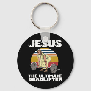 Deadlift Jesus I Christian Weightlifting Funny Wor Key Ring