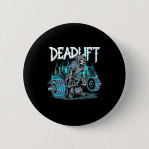 Deadlift Skeleton Gift Fitness Goth Tarot Card Gym 6 Cm Round Badge