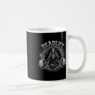 Deadlift Skeleton Gift Fitness Goth Tarot Card Gym Coffee Mug
