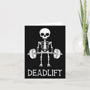 Deadlift Skeleton Gym Weight Lifting Workout Fitne Card