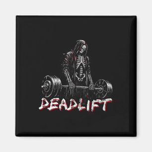 Deadlift Skeleton Halloween Gym Jokes Weightliftin Magnet