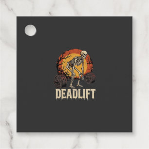 Deadlift Skeleton Halloween Gym Workout Design Favour Tags