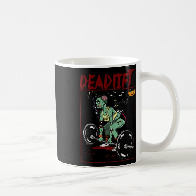 Deadlift Skeleton Weightlifter Bodybuilder Workout Coffee Mug (Right)