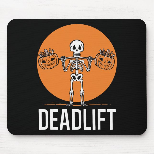 Deadlift Spooky Weightlifting Workout  Mouse Pad (Front)