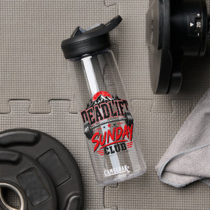 Deadlift Sunday Club Vintage Powerlifting Badge Water Bottle