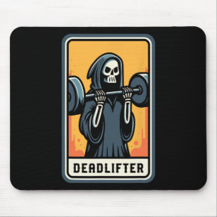 Deadlifter Grim Reaper Lifting Weights Gym Hallowe Mouse Pad