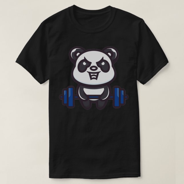 Deadlifting Panda Work Out  T-Shirt (Design Front)