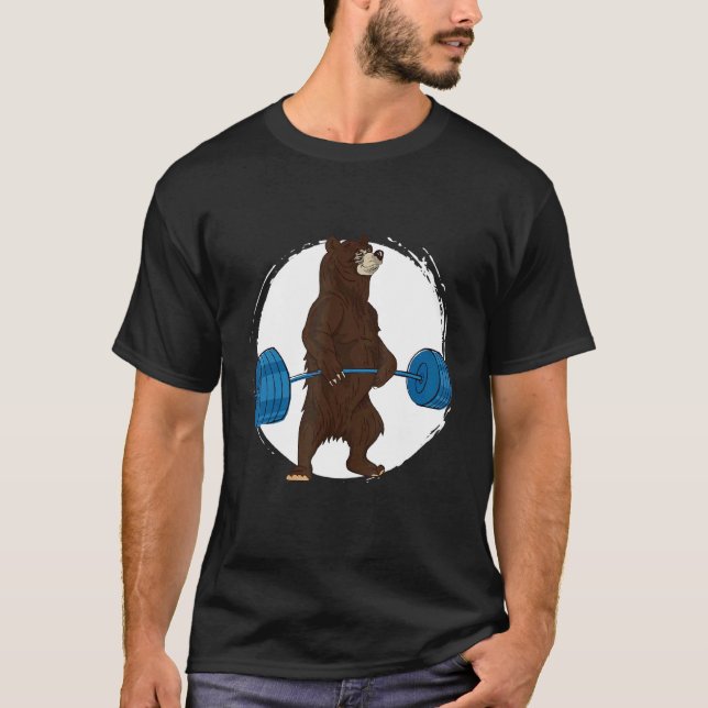Deadlifting Strongman Bear T-Shirt (Front)