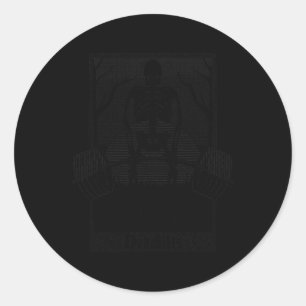 Deadlifts Weightlifter Skeleton Halloween Gym Work Classic Round Sticker