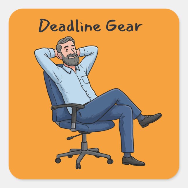 Deadline Gear Funny Hustle Square Sticker (Front)
