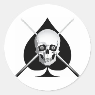 Deadly Billiards Ace Classic Round Sticker