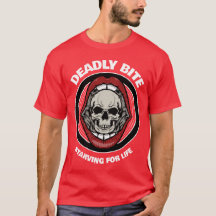 DEADLY BITE Skull in Red Lips |