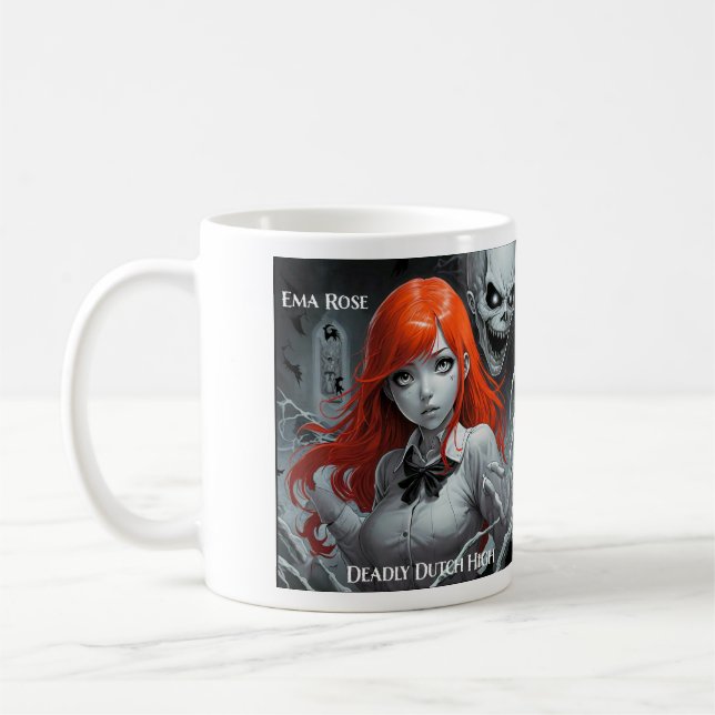 Deadly Dutch High Coffee Mug - Ema Rose Design (Left)