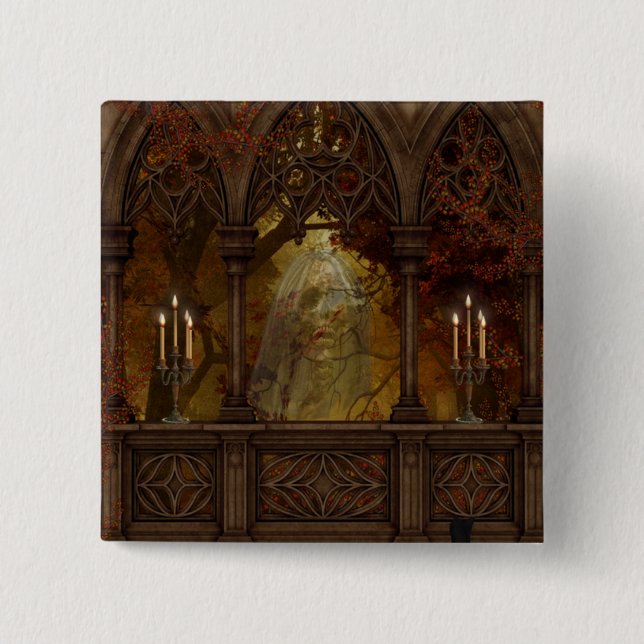 Deadly Figure Halloween Button (Front)