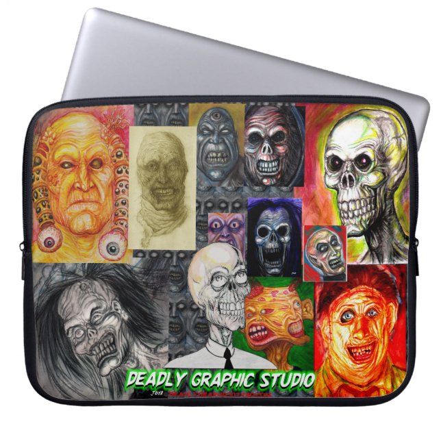 DEADLY GRAPHIC ART ELECTRONICS LAPTOP BAG (Front)
