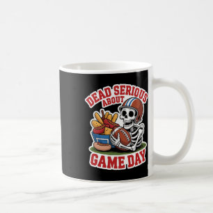 Deadly Serious Football Skeleton With Snacks For H Coffee Mug