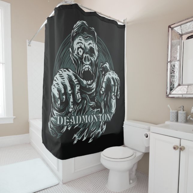 DEADMONTON shower curtain (In Situ)