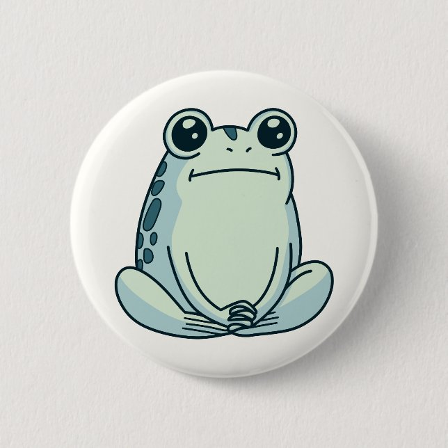Deadpan, Chill, Zen Meditating Frog 6 Cm Round Badge (Front)