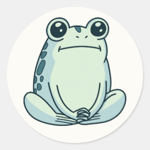 Deadpan, Chill, Zen Meditating Frog Classic Round Sticker