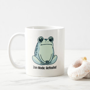 Deadpan, Chill, Zen Meditating Frog Coffee Mug