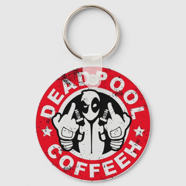 Deadpool Coffee Logo Key Ring (Front)