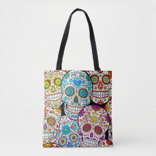 Dead's Day: Vibrant Mexican Patterns. Tote Bag