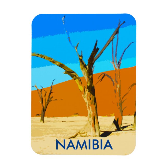 Deadvlei Namibia Travel Vintage Art Magnet (Vertical)