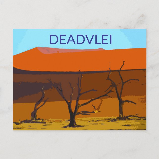 Deadvlei Namibia Travel Vintage Art Postcard (Front)