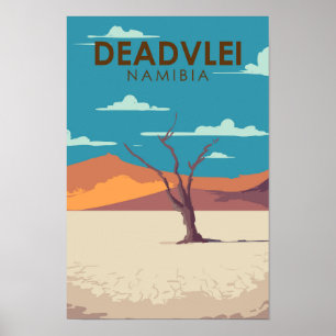 Deadvlei Namibia Travel Vintage Art Poster