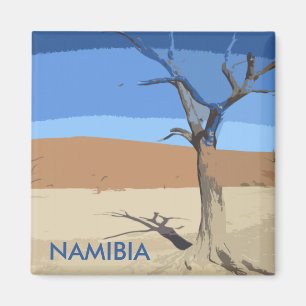 Deadvlei Namibia Vintage Travel Art Magnet