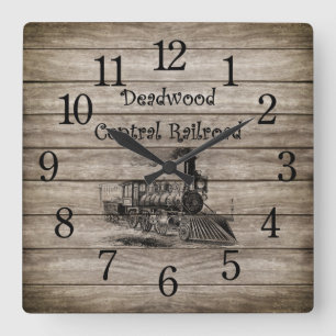 Deadwood Central Railroad ~ South Dakota Square Wall Clock